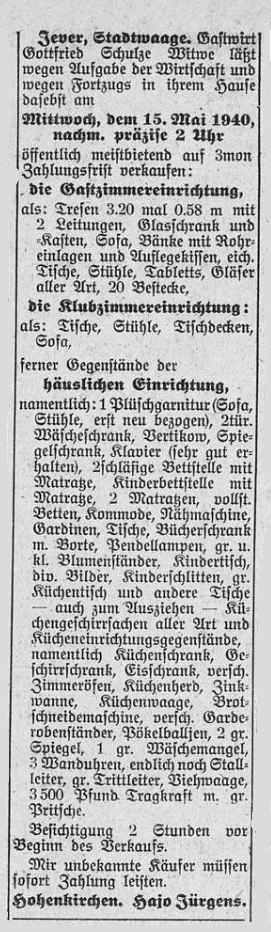 Stastwaagen Auktionsanzeige