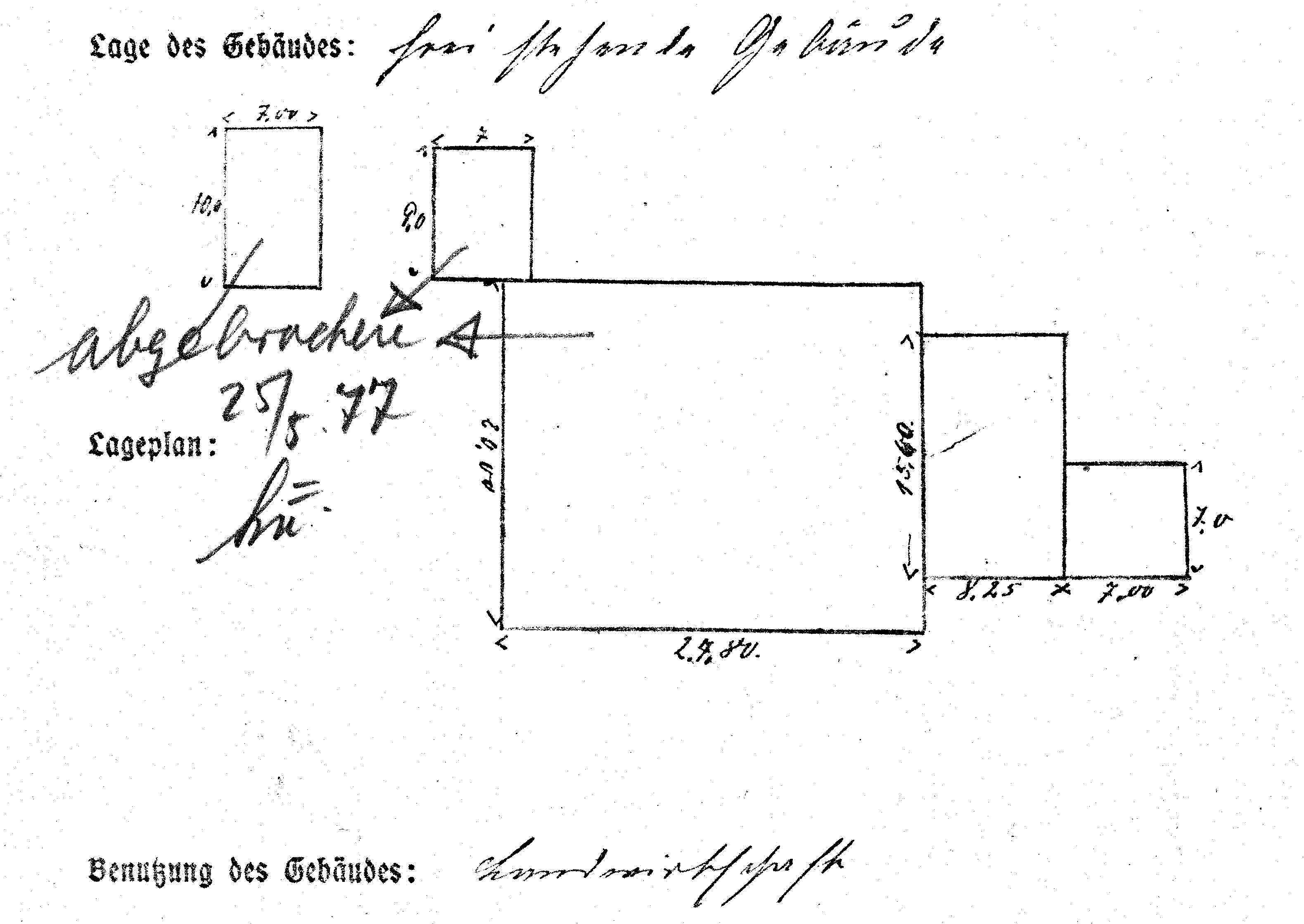 Sietwendung: Gebäude laut Brandkassenauszug
